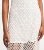 White Crochet Beaded Midi Dress