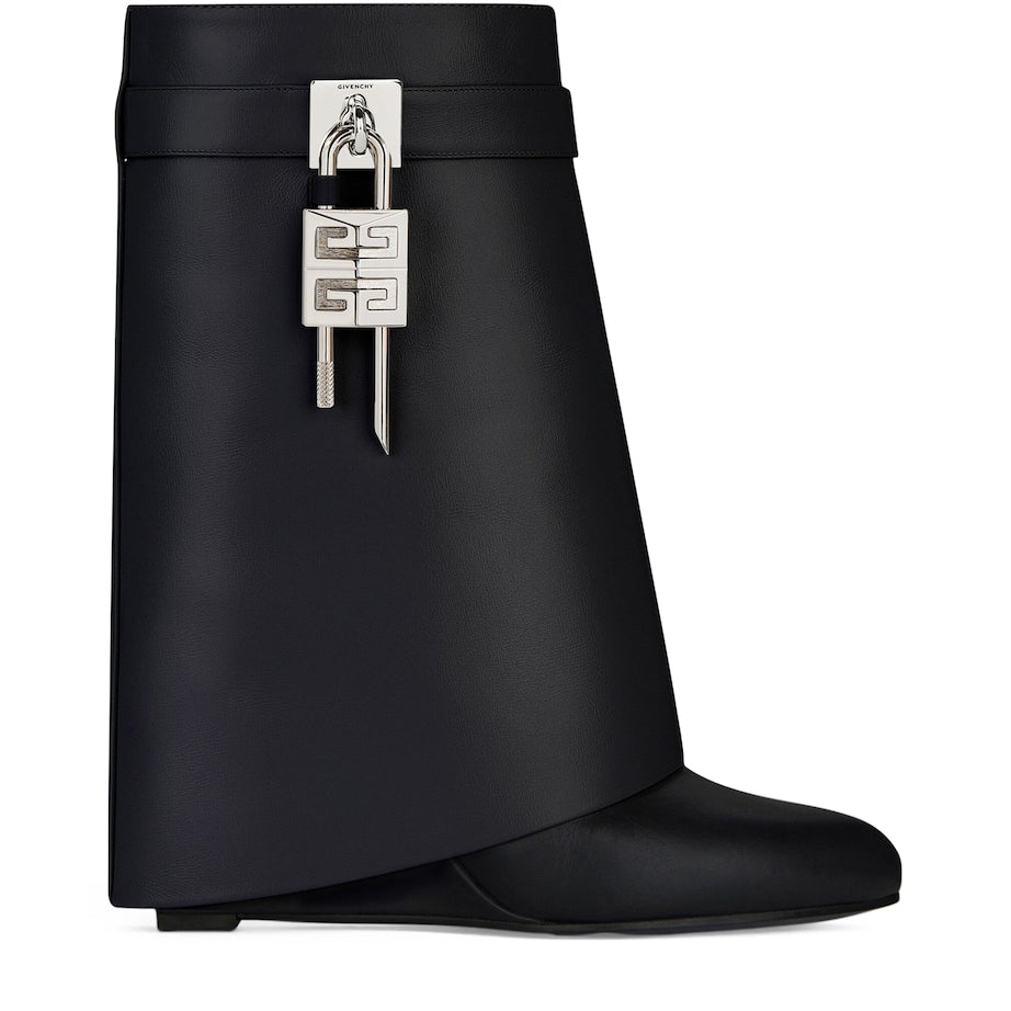 Givenchy Black Leather Shark Lock Ankle Boots 90