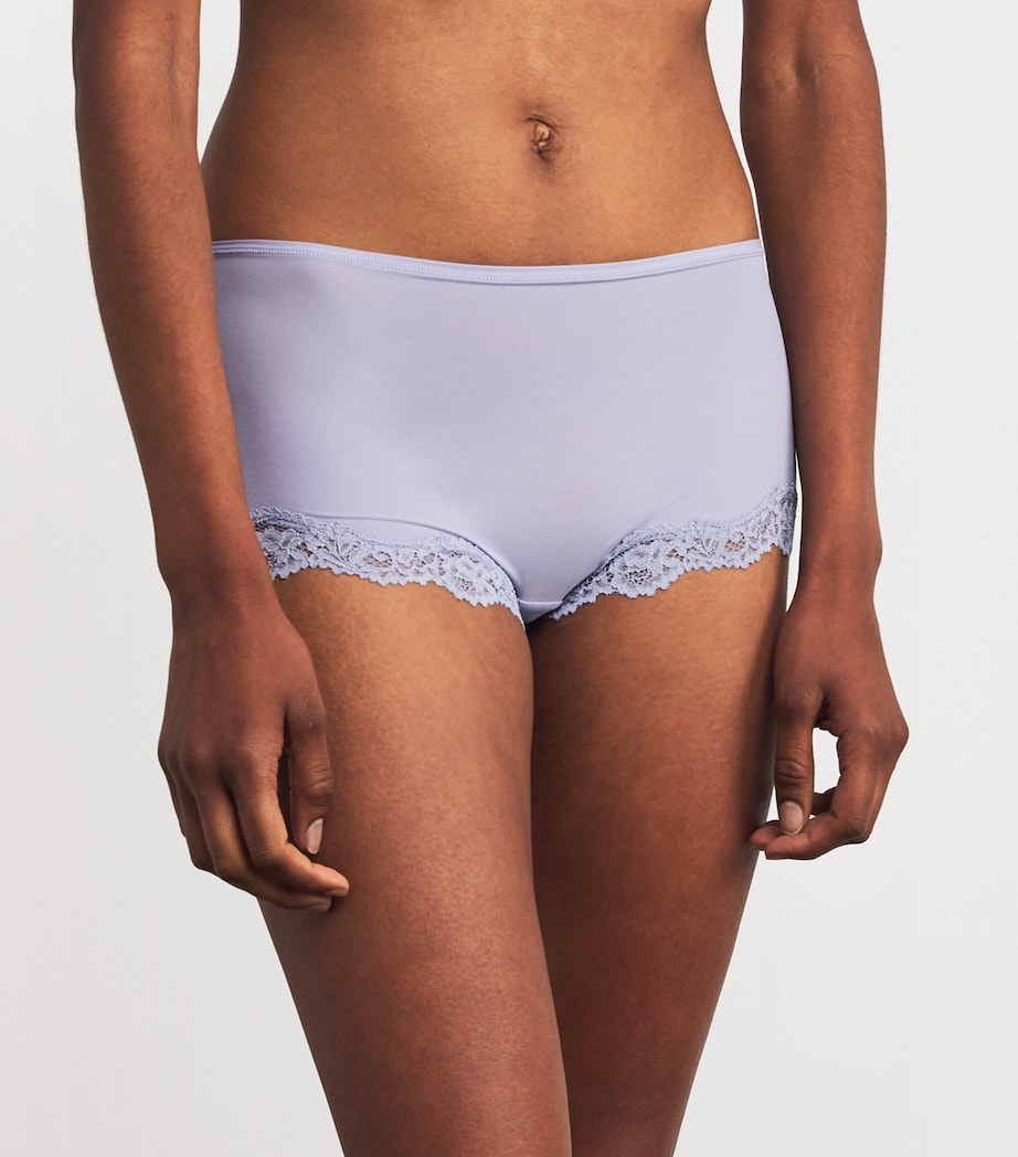 Skims Purple Lace-Trim Fits Everybody Boyshort Briefs
