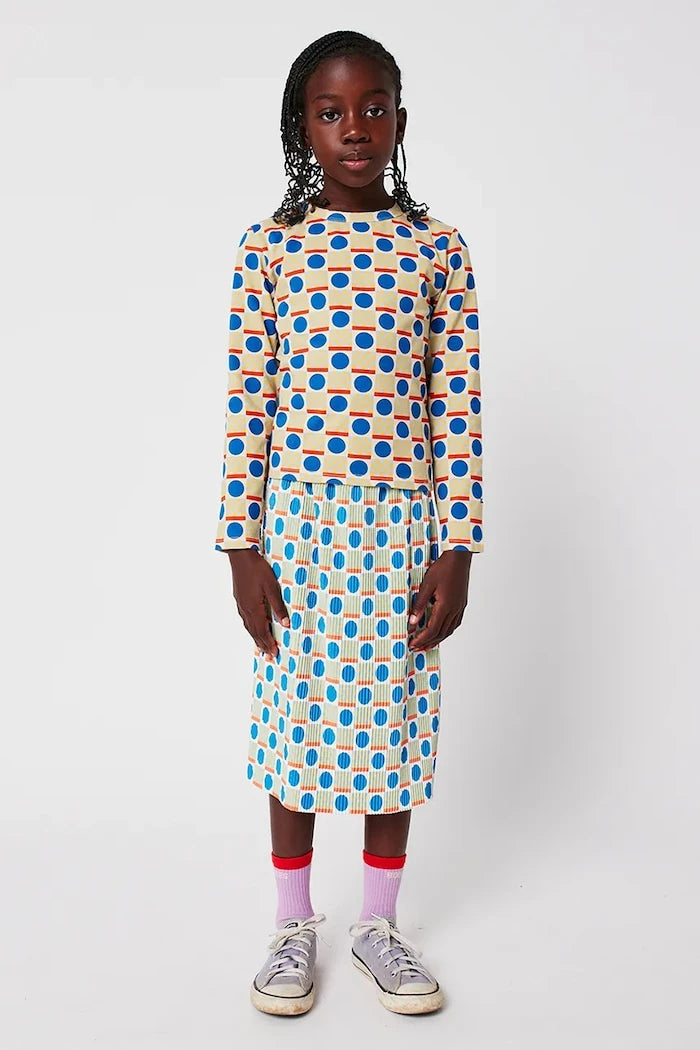 Bobo Choses Geometric Scacs Çocuk Uzun Kollu Bluz
