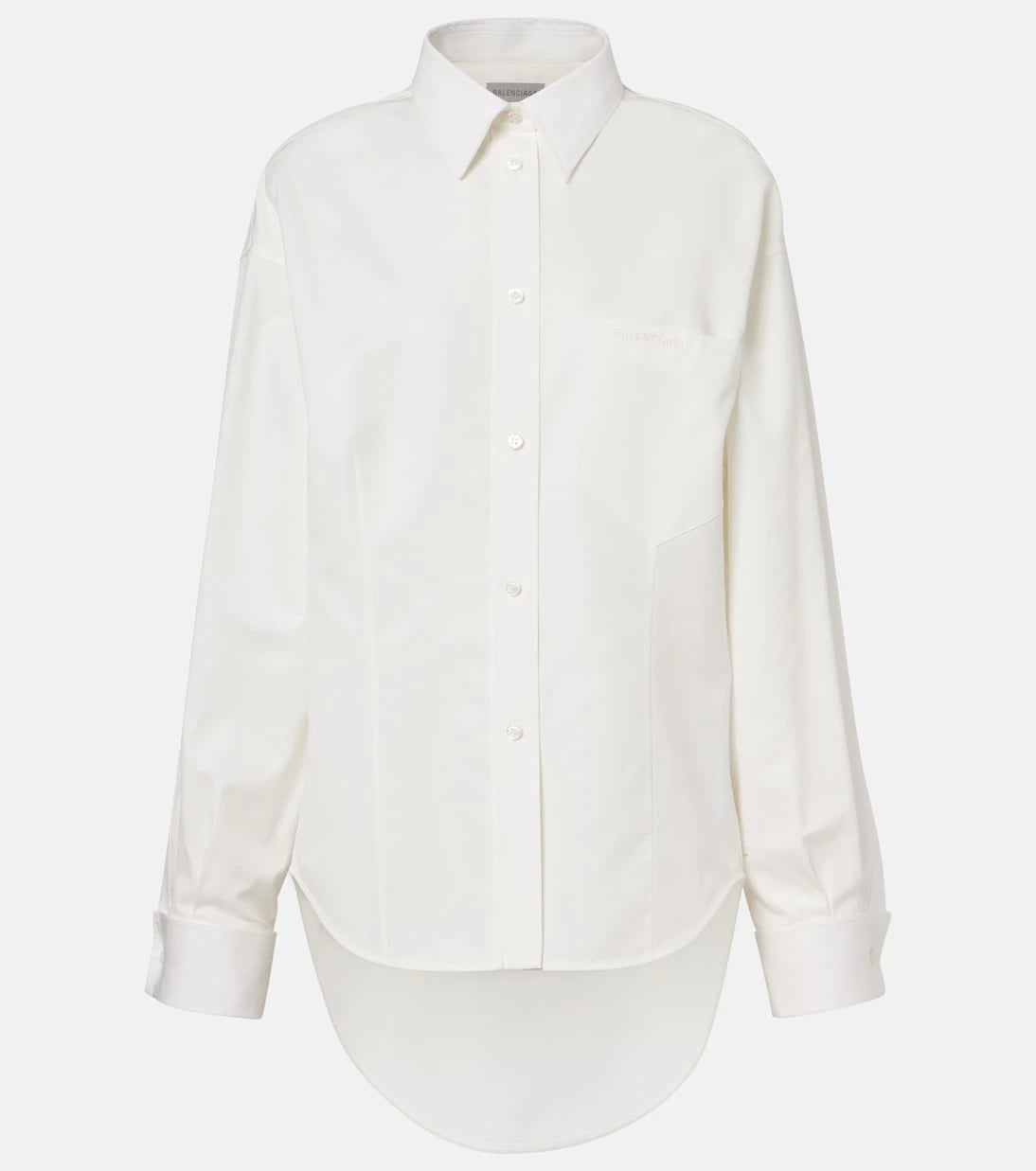 Balenciaga - Asymmetric cotton and silk poplin shirt