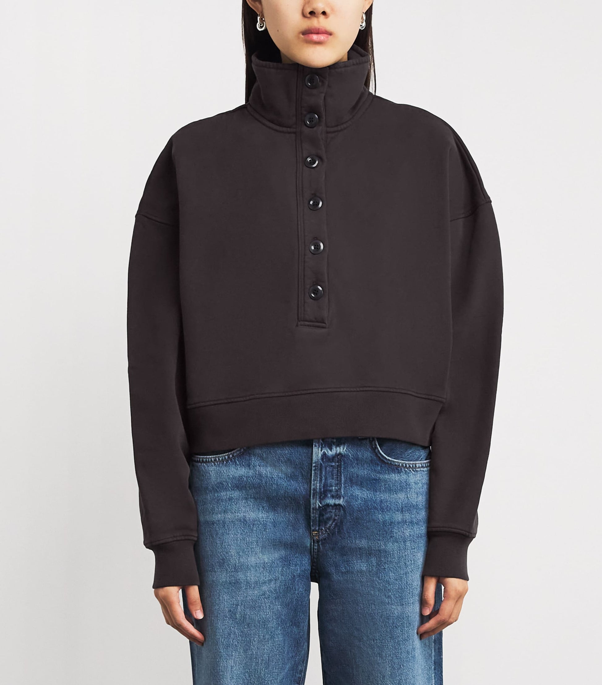 Citizens of Humanity Brown Cotton Funnel-Neck Mirelle Sweatshirt