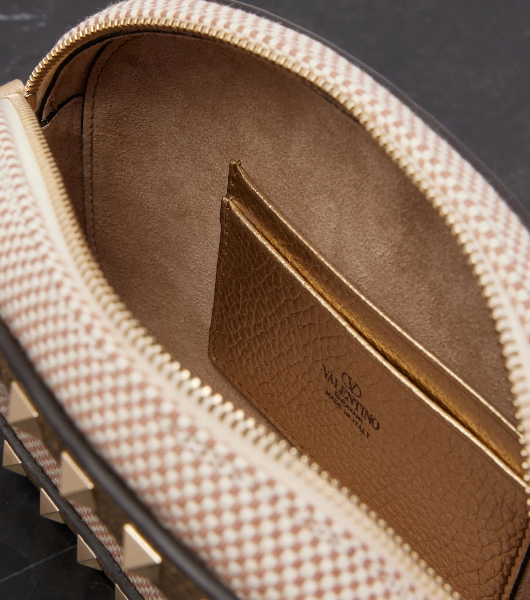 Valentino Garavani - Rockstud VLogo Mini canvas shoulder bag