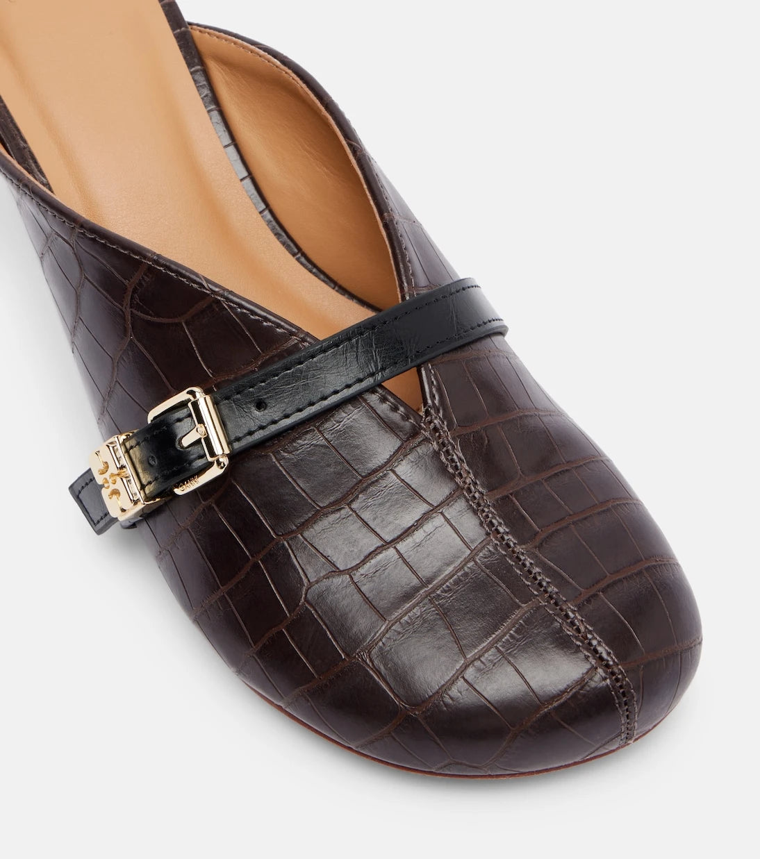 Ganni - 40 crocodile-effect leather mules