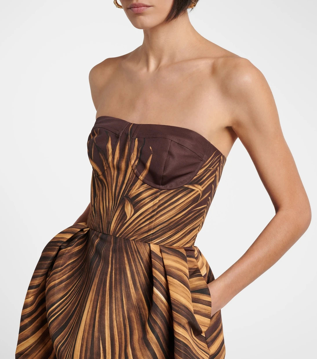 Oscar de la Renta - Printed bustier gown