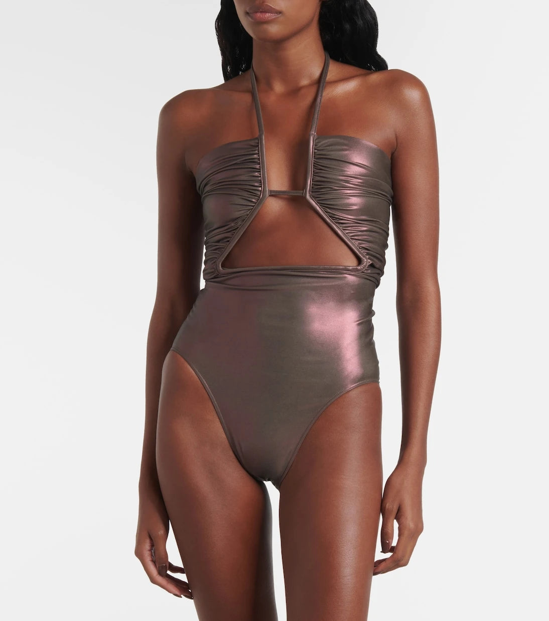 Rick Owens - Metallic halterneck swimsuit