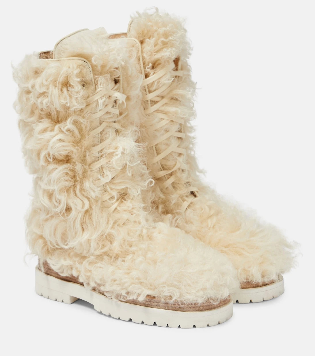 Magda Butrym - Shearling lace-up boots