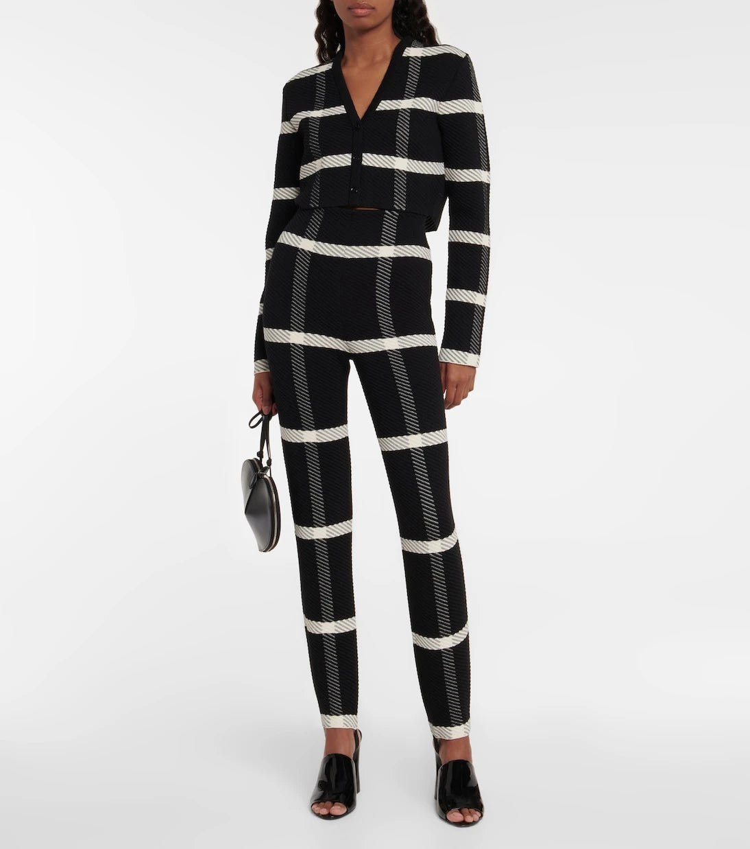 Alaïa - Checked wool-blend stirrup leggings