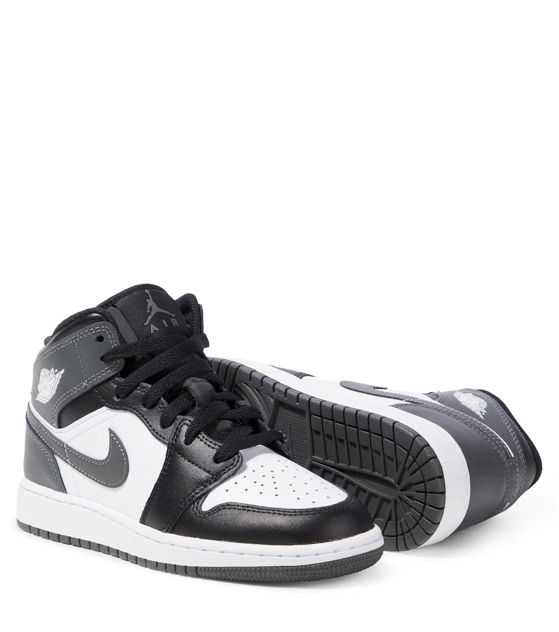Nike Kids - حذاء سنيكرز Air Jordan 1 Mid الجلدي للأطفال