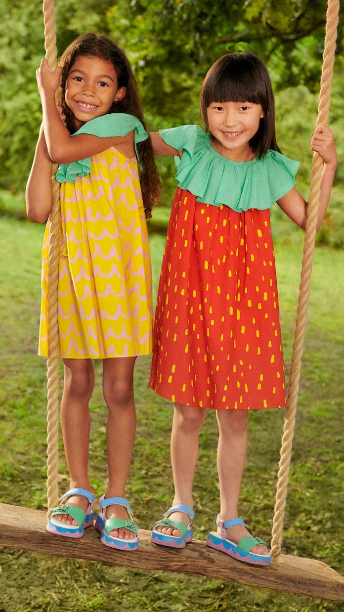 Stella McCartney Kids - فستان أناناس قطني