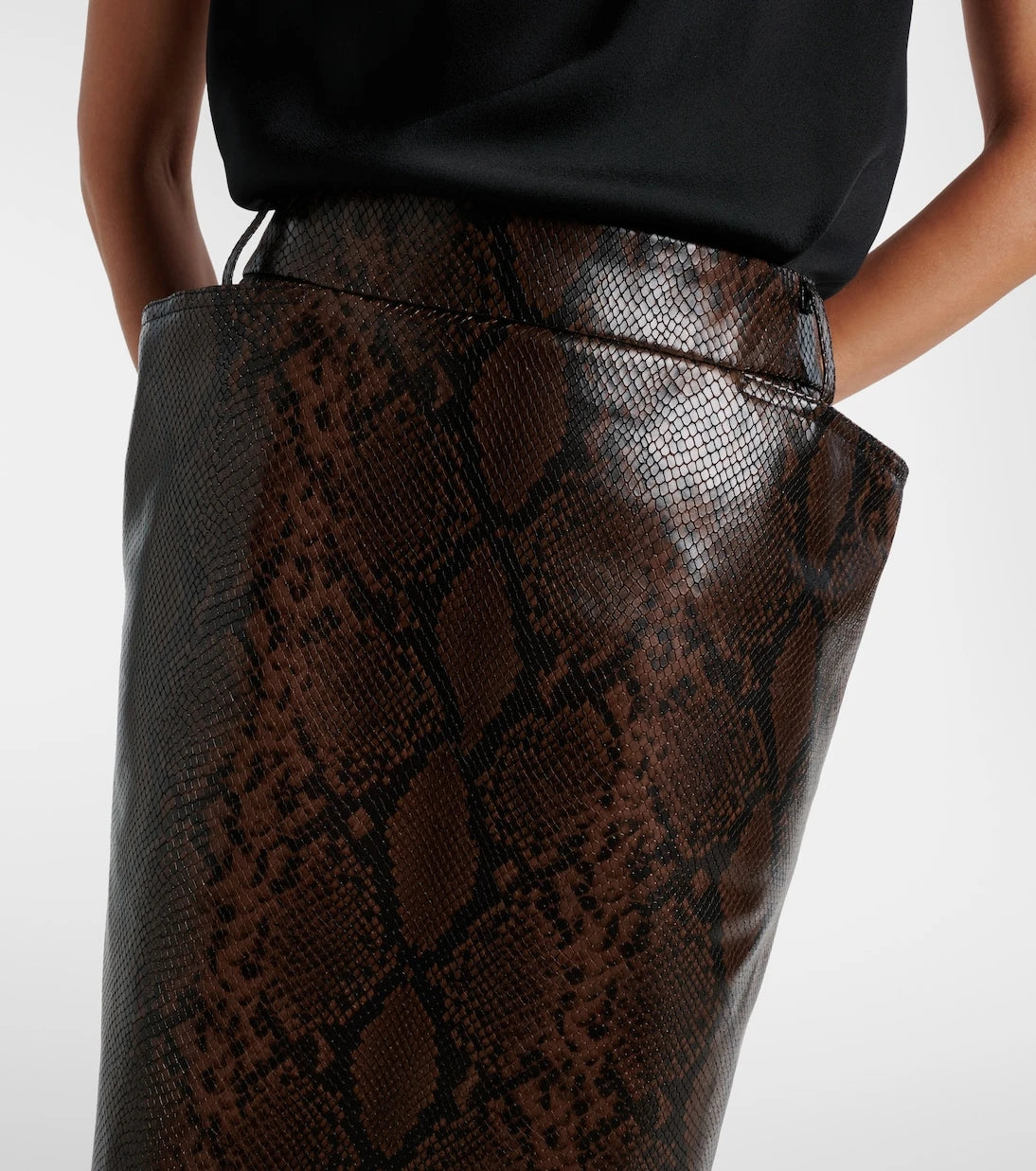Stella McCartney - Snake-effect midi skirt