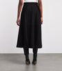 Róhe Black Suede A-Line Midi Skirt