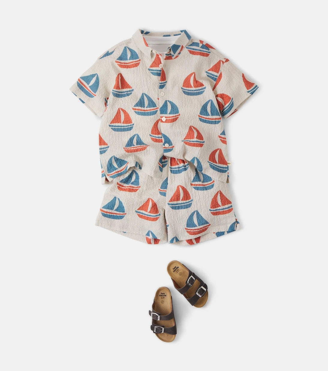 Konges Sløjd - Elliot printed cotton seersucker shorts