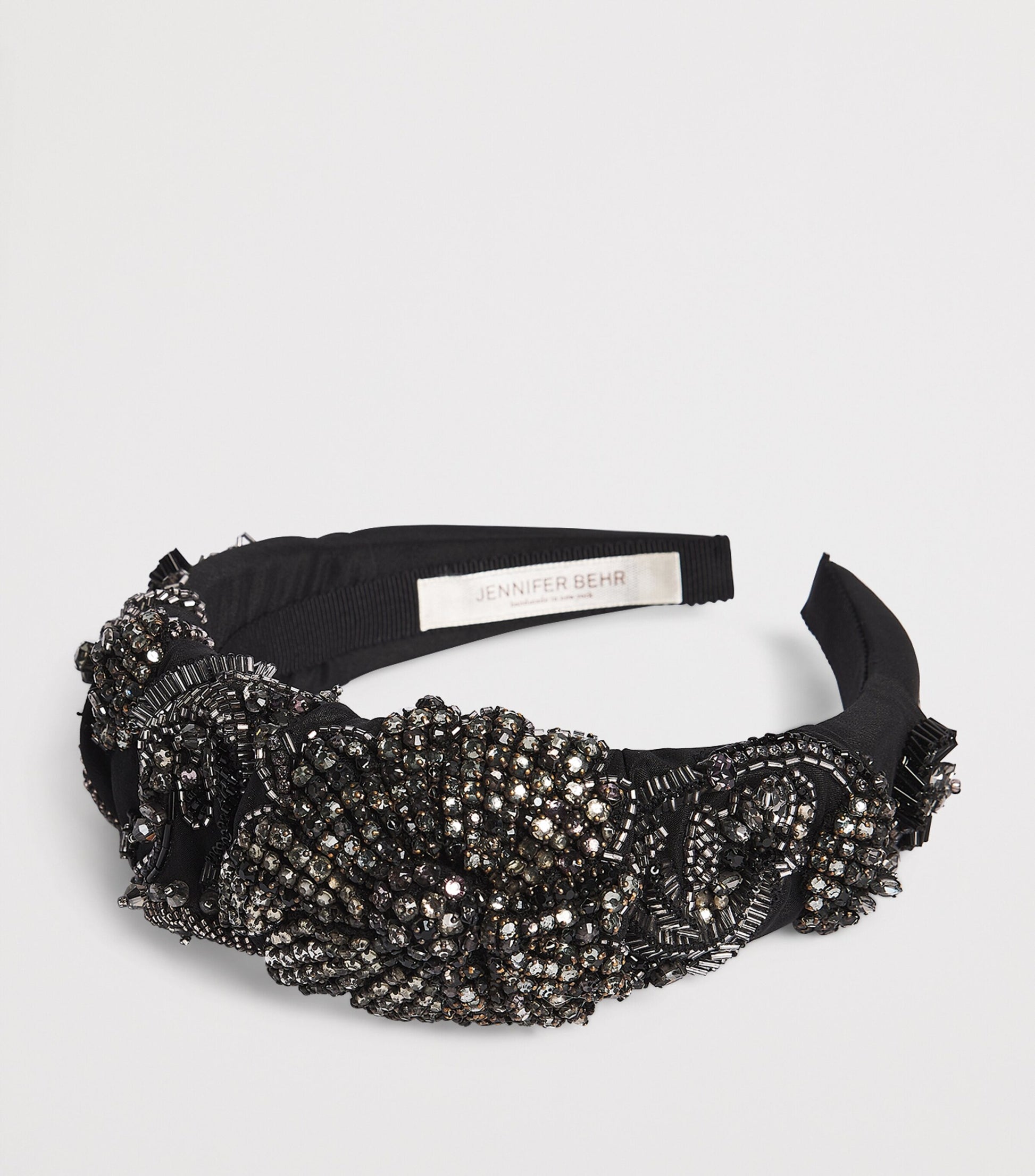 Jennifer Behr Black Beaded Scarlette Headband