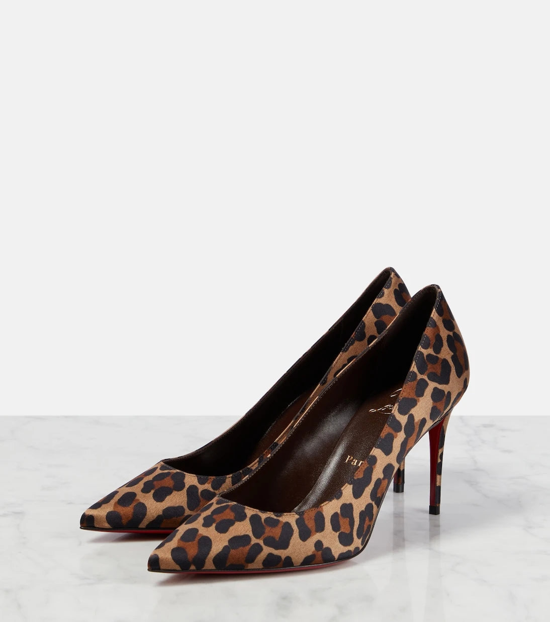 Christian Louboutin - Kate 85 leopard-print satin pumps