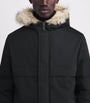 Yves Salomon Black Down Coyote Fur-Trim Waterproof Parka