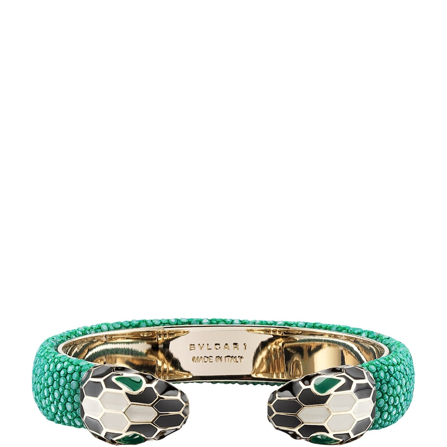 Leather Serpenti Forever Bangle (Medium)