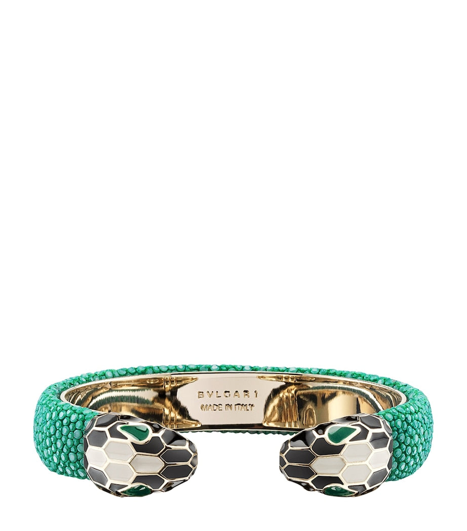 Leather Serpenti Forever Bangle (Medium)