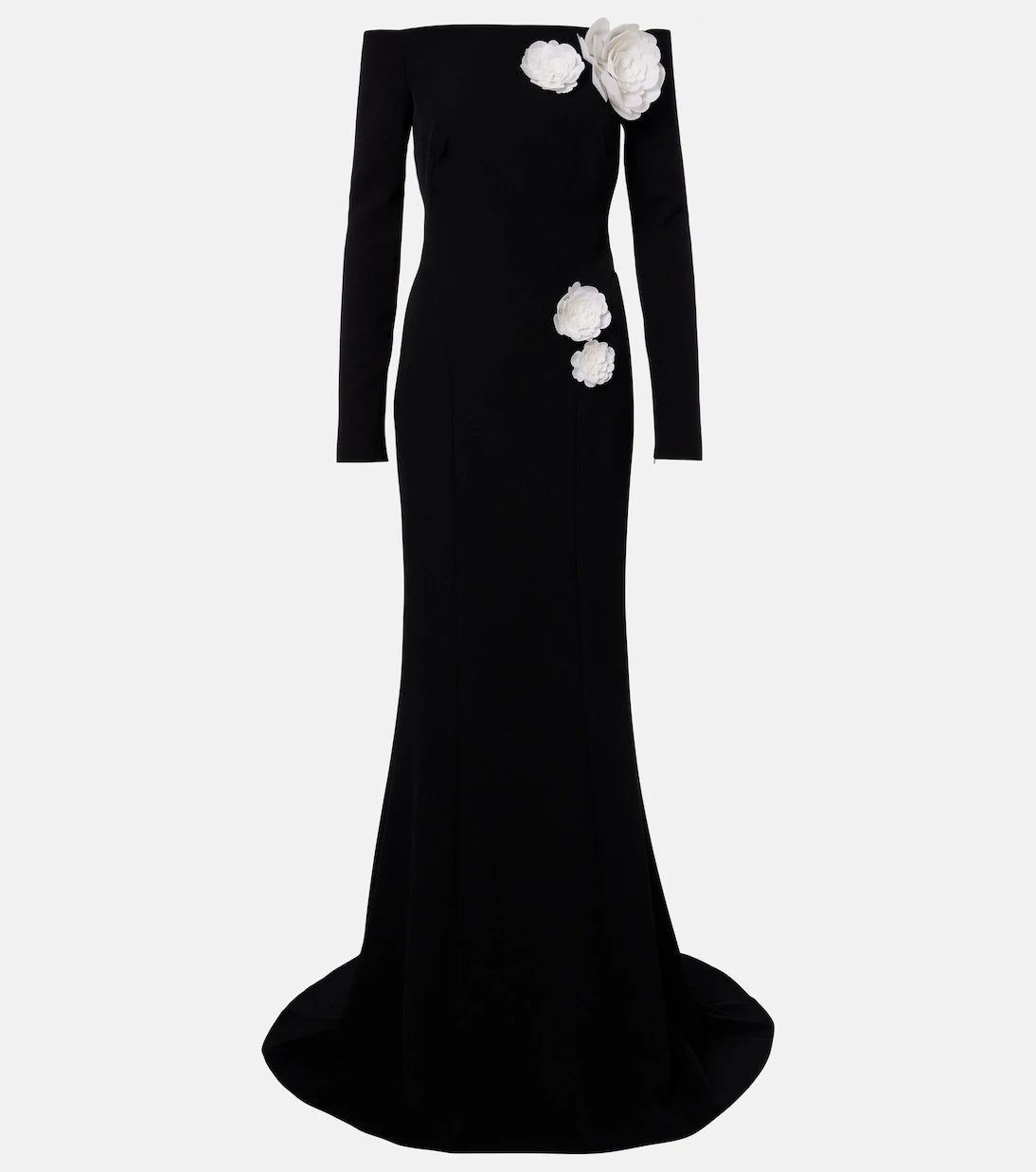 Safiyaa - Rory floral-appliqué crêpe gown