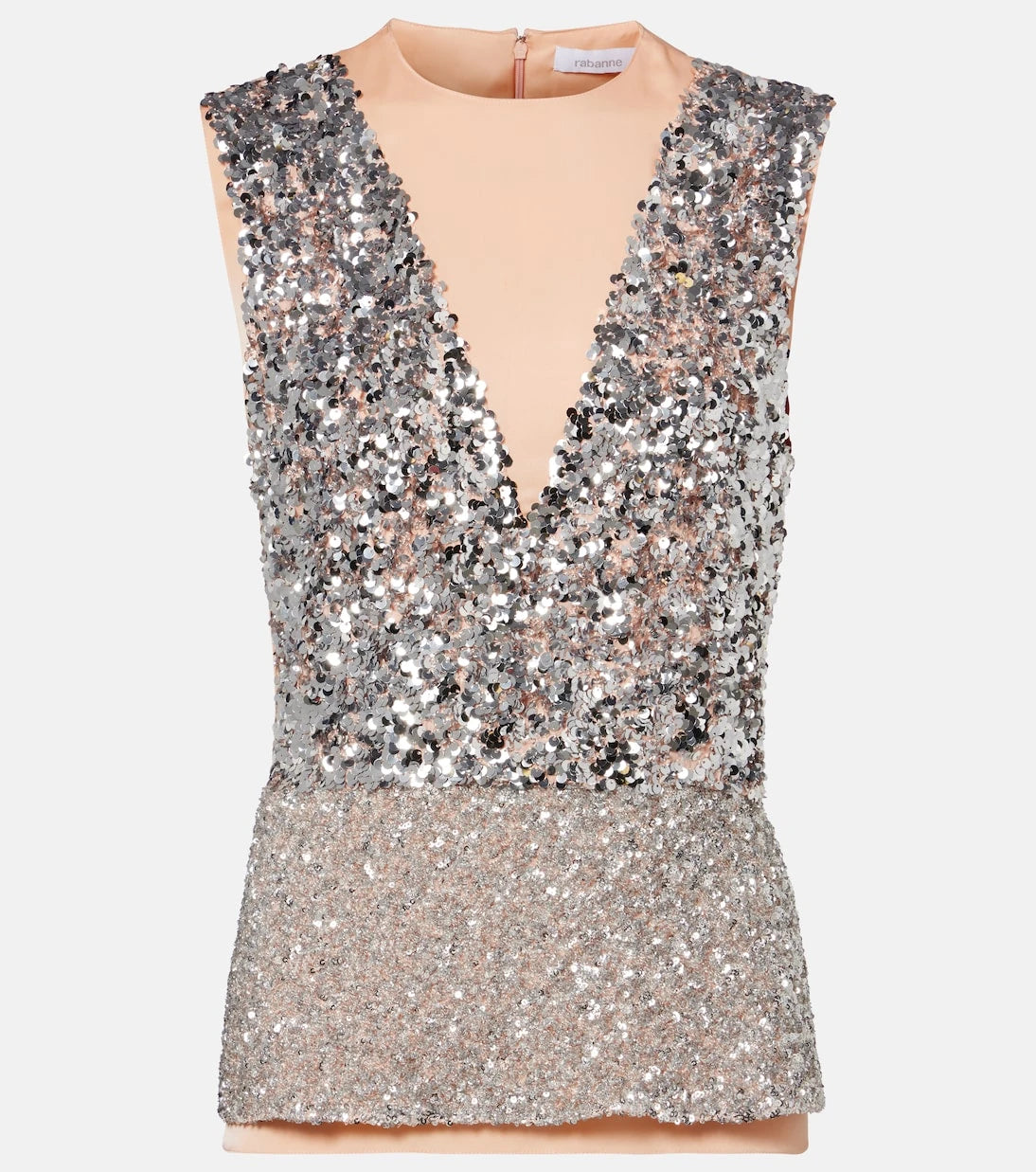 Rabanne - Sequined jersey top