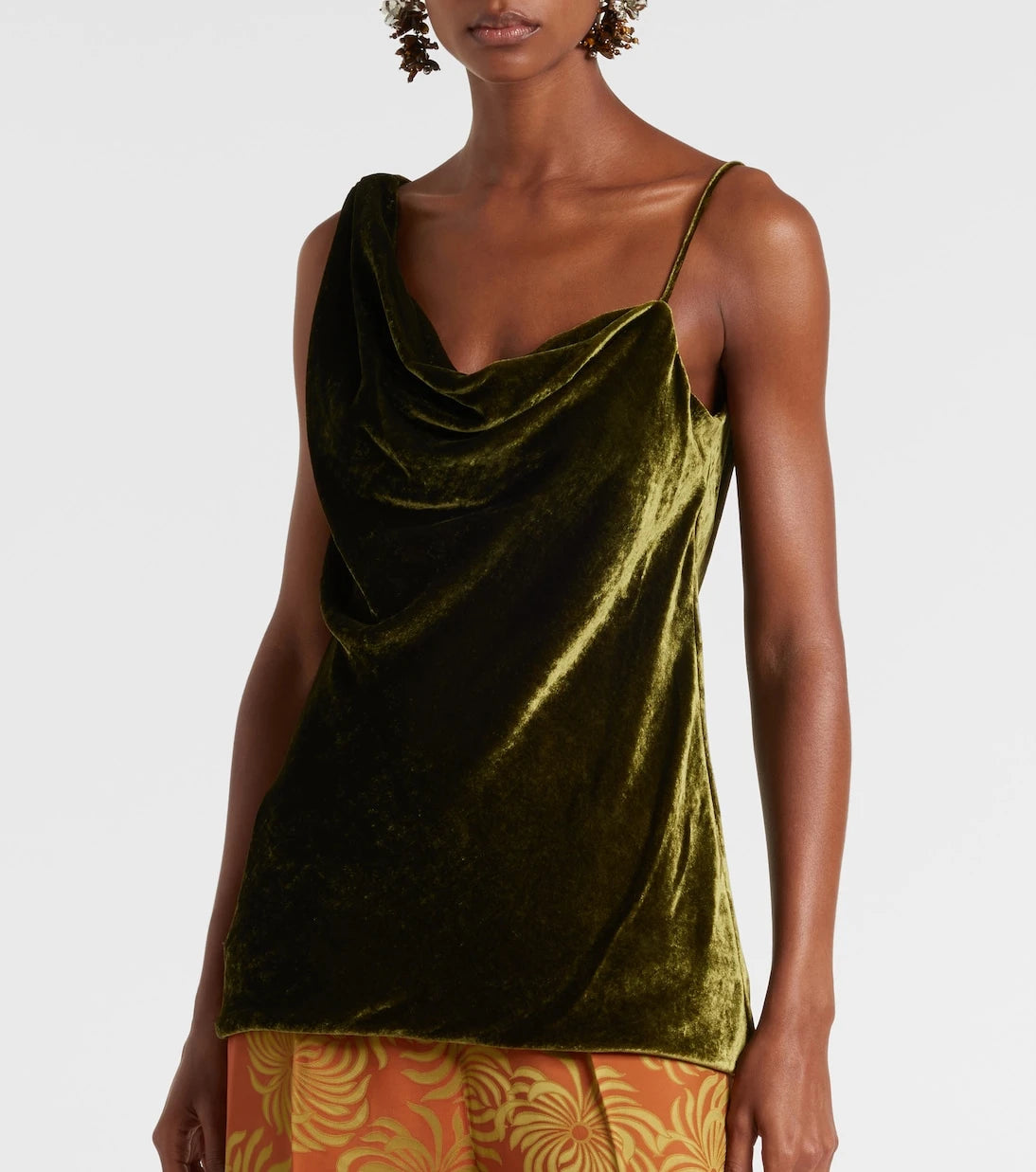 Dries Van Noten - Draped velvet top