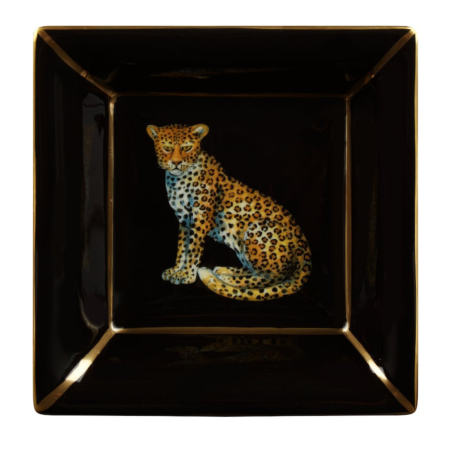 Square Leopard Tray