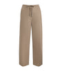 Beige Stretch-Wool Drawstring Trousers