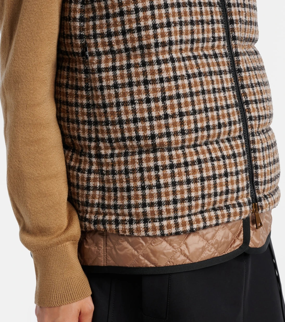 Moncler - Touvet checked wool-blend down vest