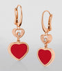 Rose Gold, Carnelian and Diamond Happy Hearts Earrings