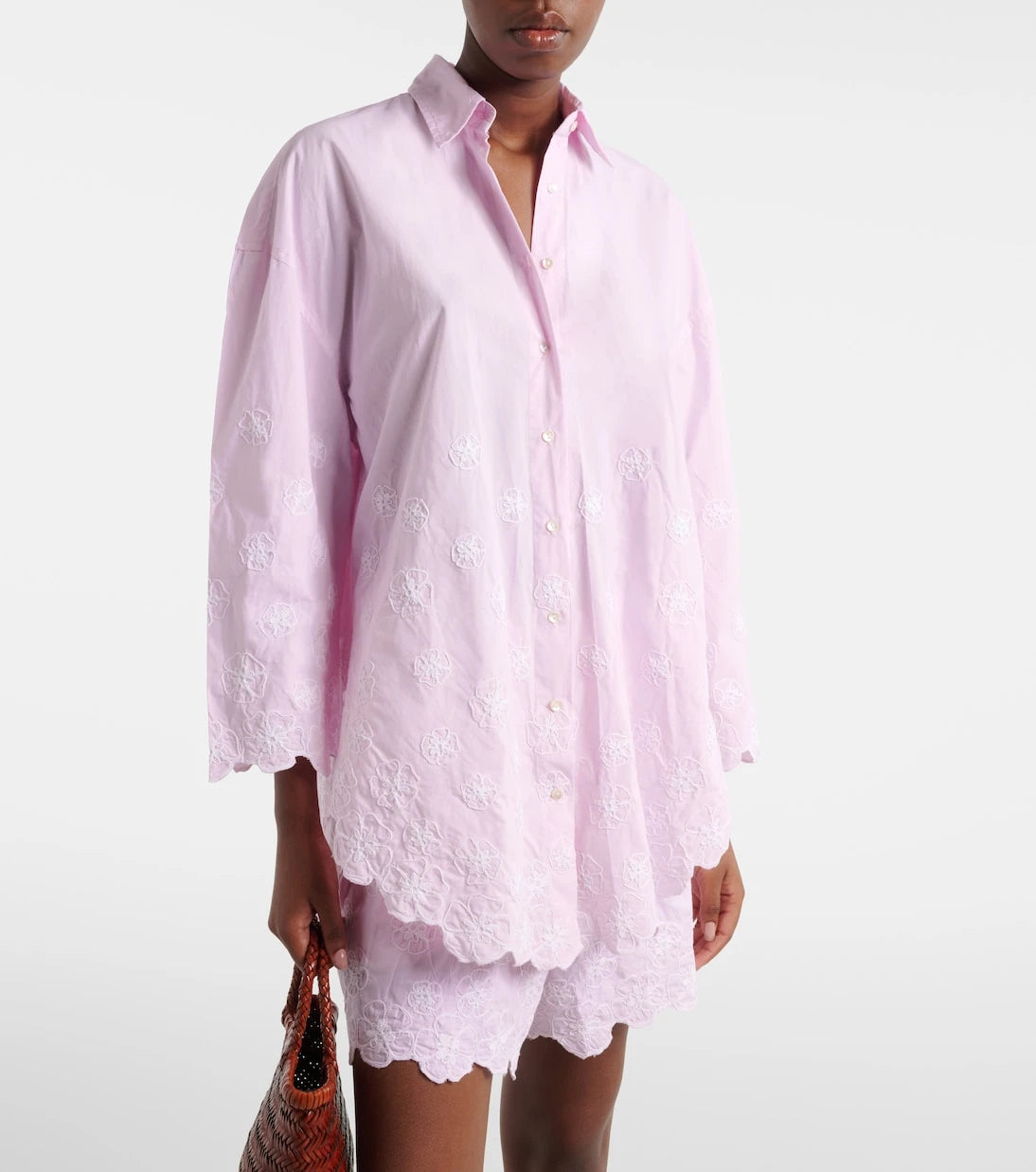 Juliet Dunn - Embroidered cotton poplin shirt