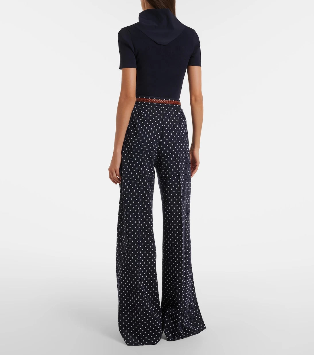 Max Mara - Polka-dot jersey wide-leg pants