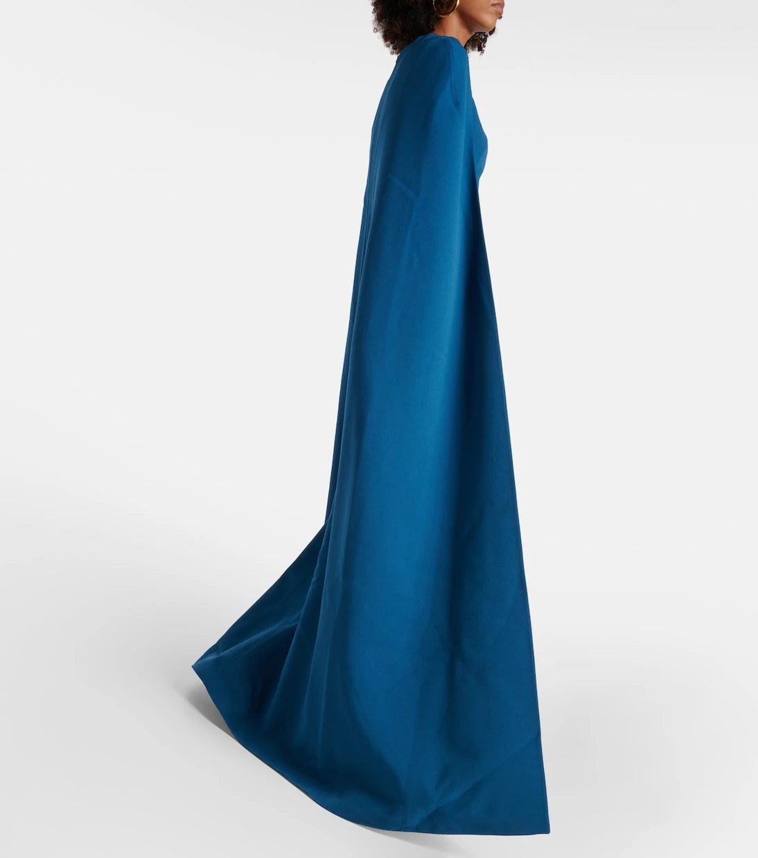 Safiyaa - Cinza caped crêpe gown