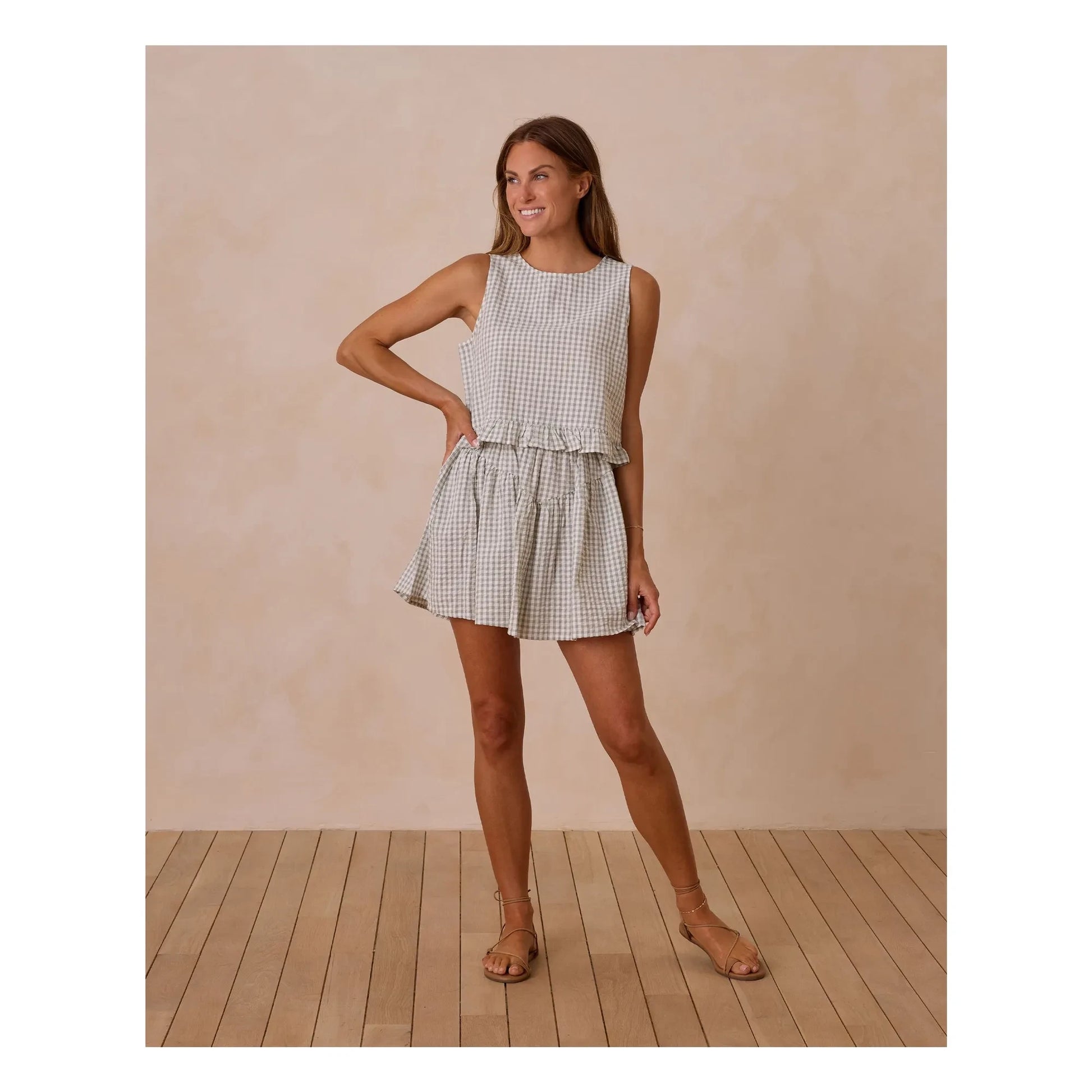 Rylee + Cru - Sparrow Gingham skirt | Sage