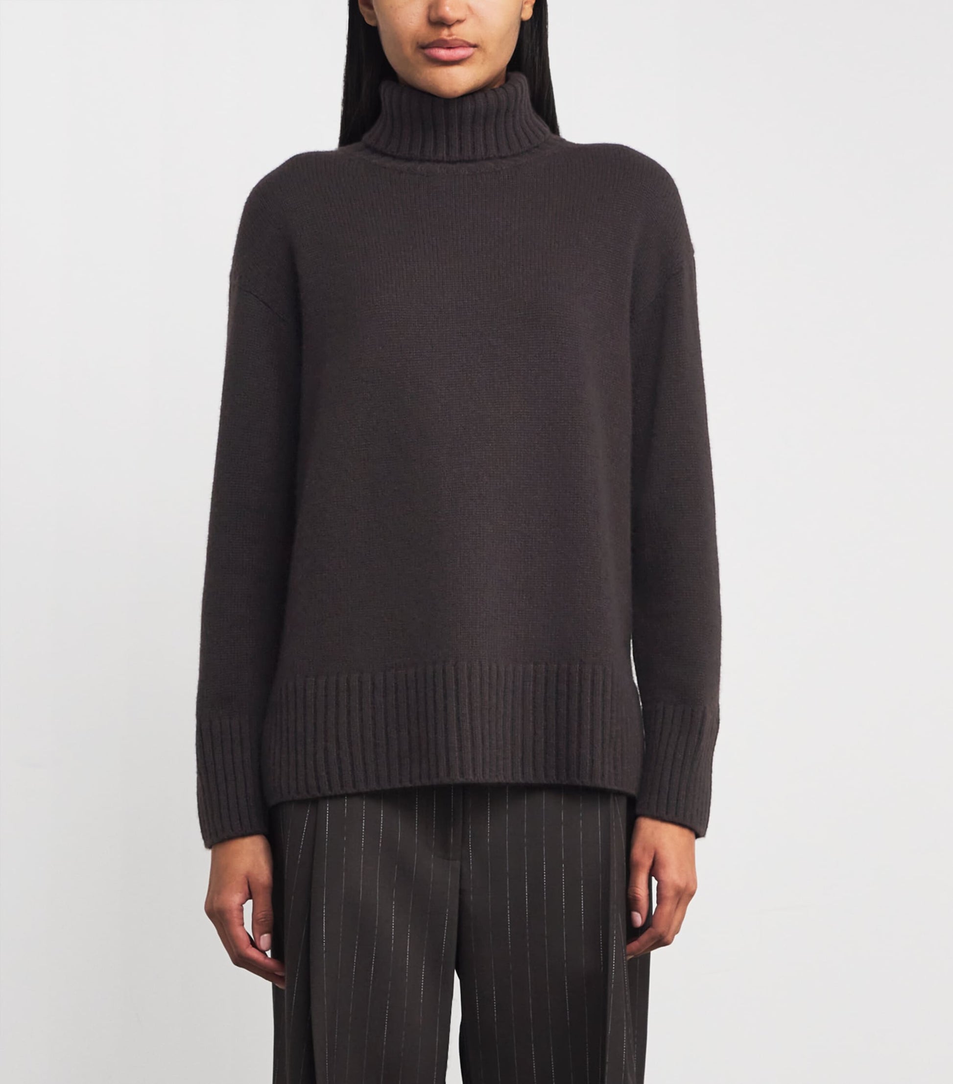 Brown Cashmere Rollneck Sweater