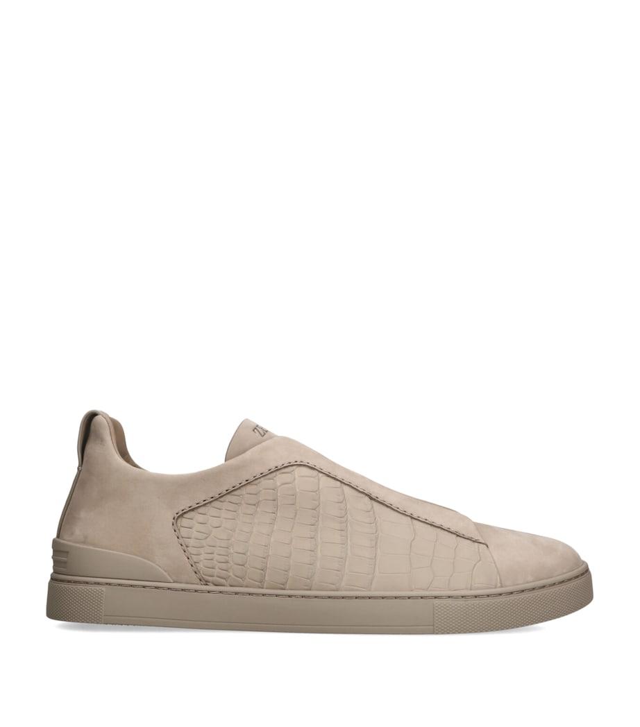Crocodile Leather Triple Stitch SECONDSKIN Sneakers