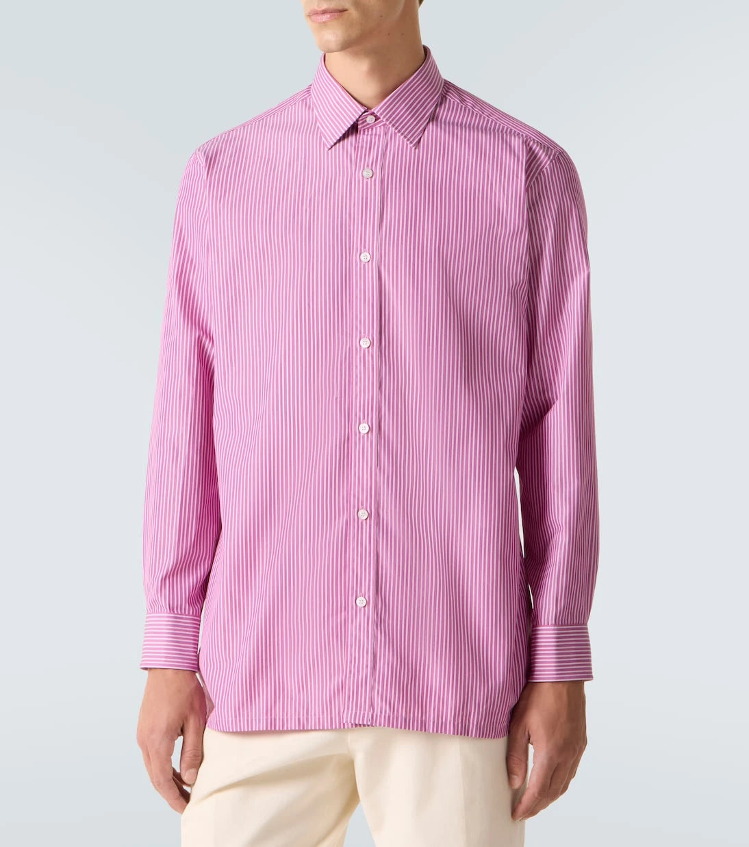 Charvet - Striped cotton poplin shirt