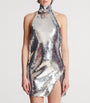 Silver Sequinned Halterneck Mini Dress