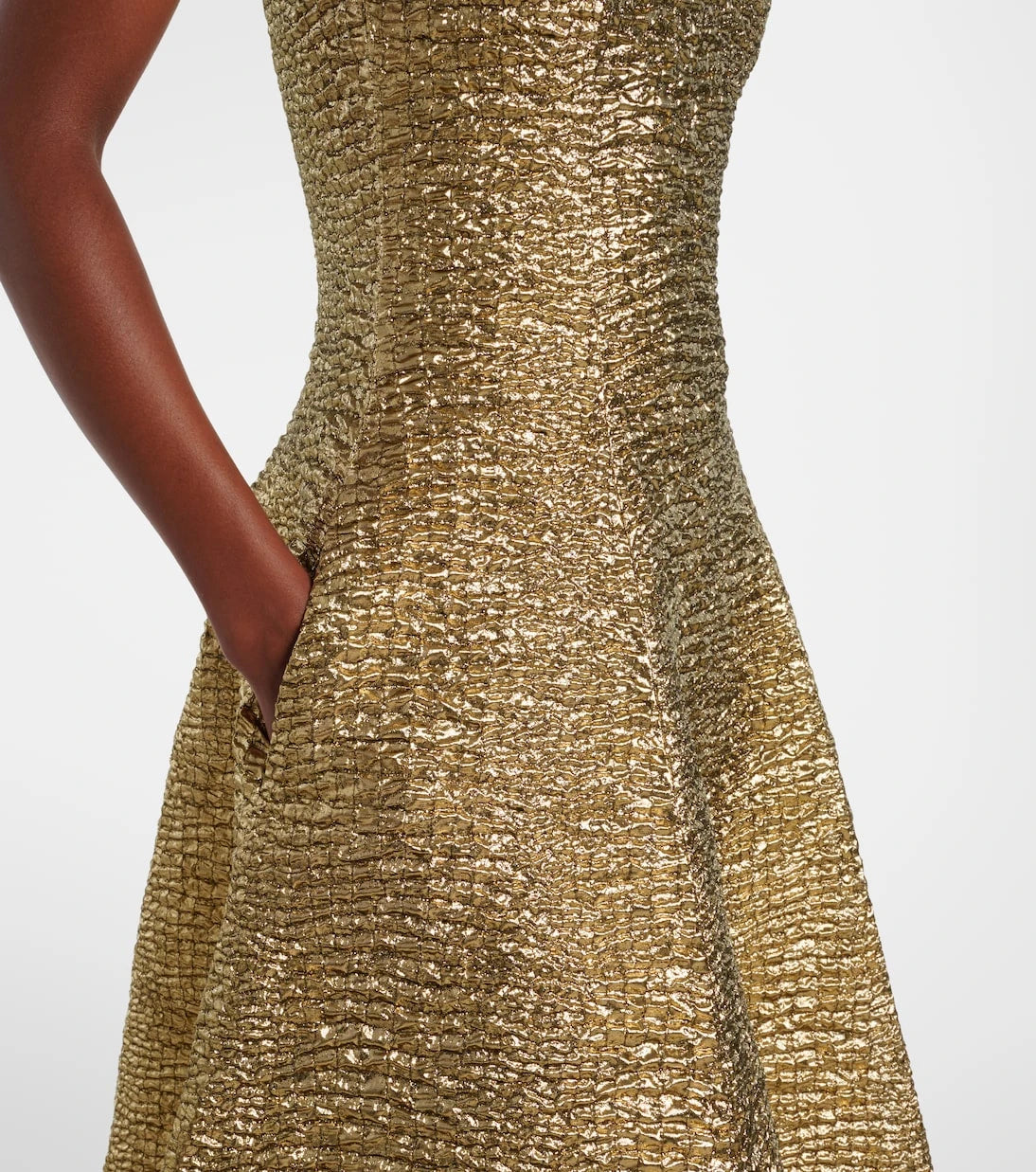 Emilia Wickstead - Mara metallic-effect seersucker midi dress