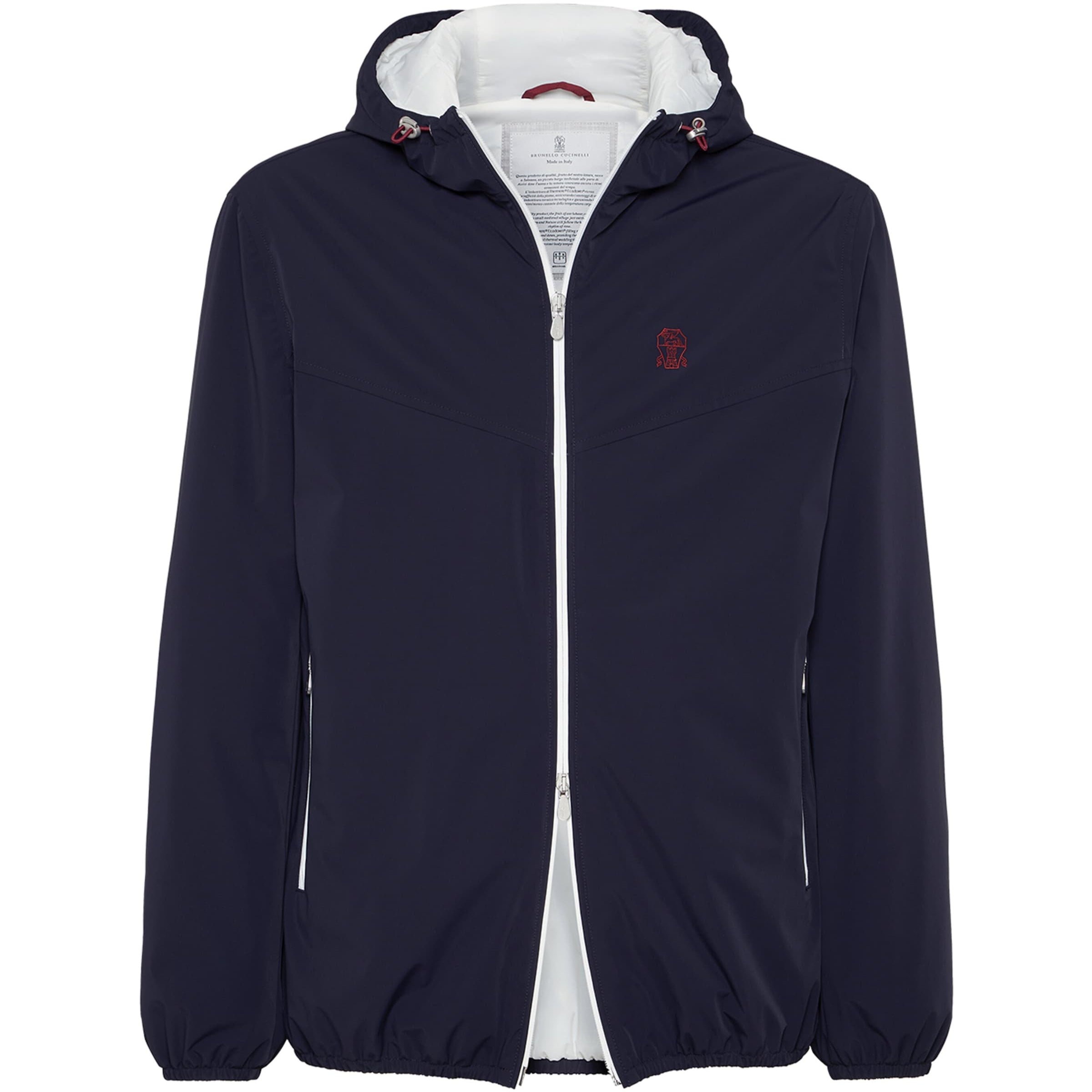 Blue Bonded Taffeta Logo Jacket