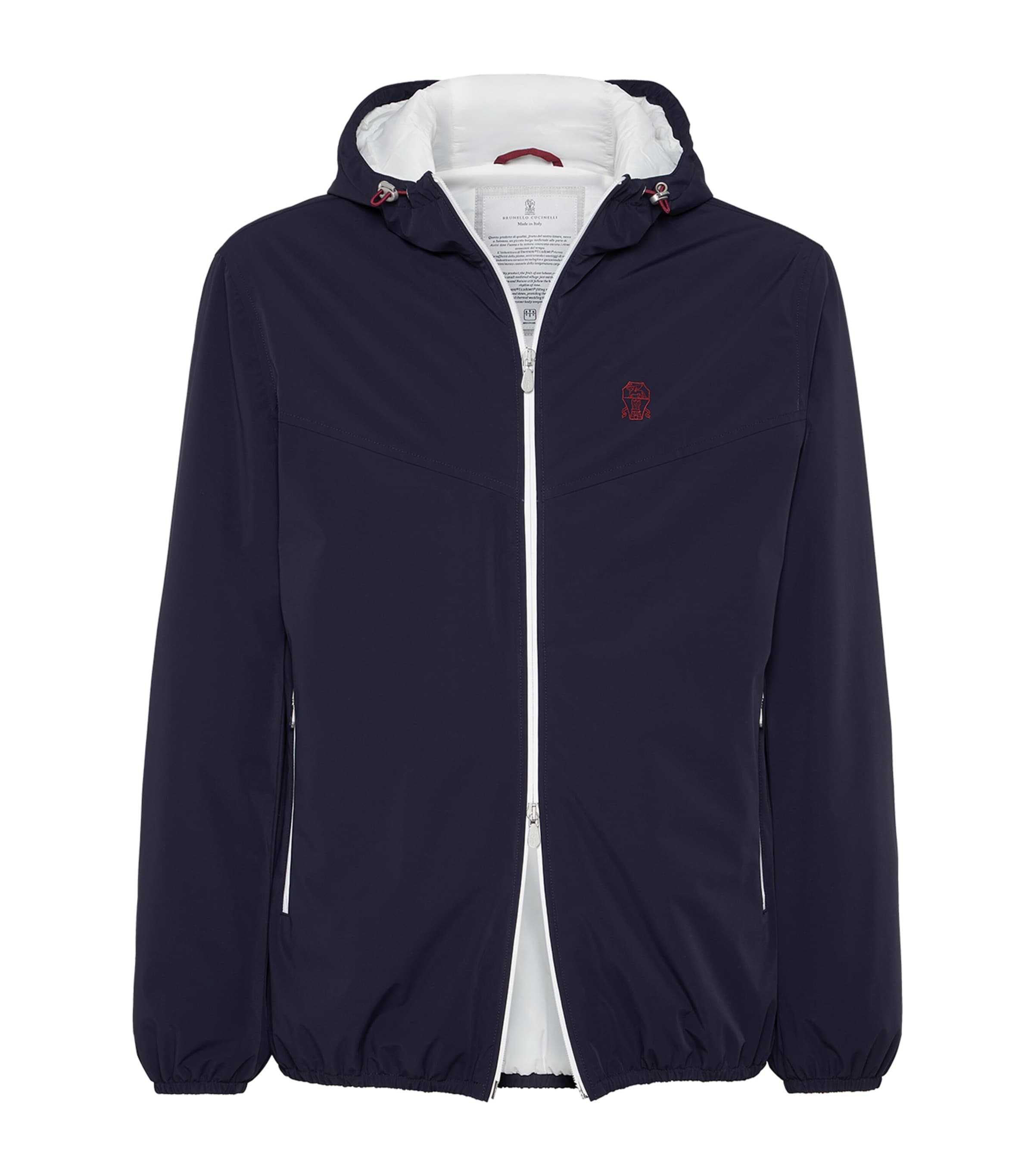 Blue Bonded Taffeta Logo Jacket