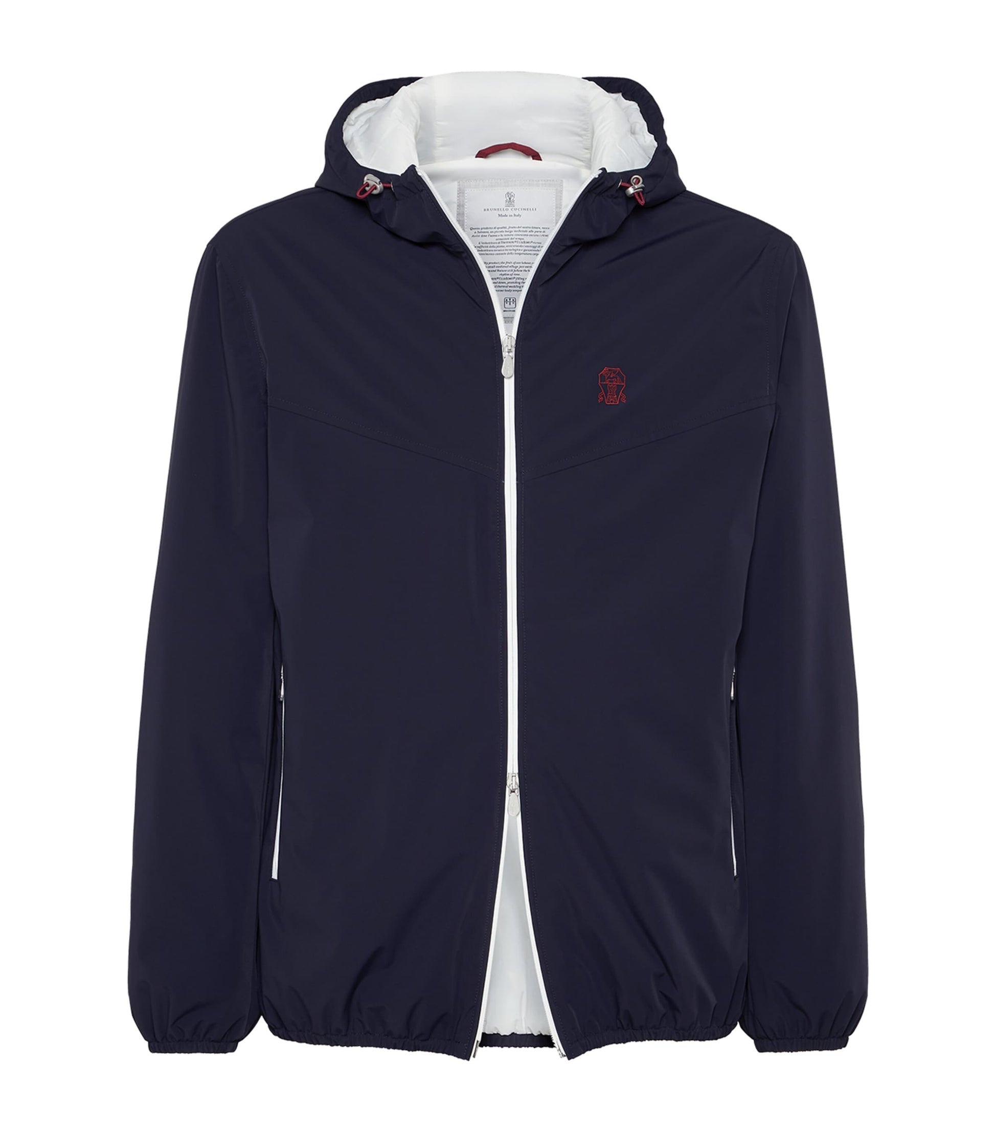 Blue Bonded Taffeta Logo Jacket