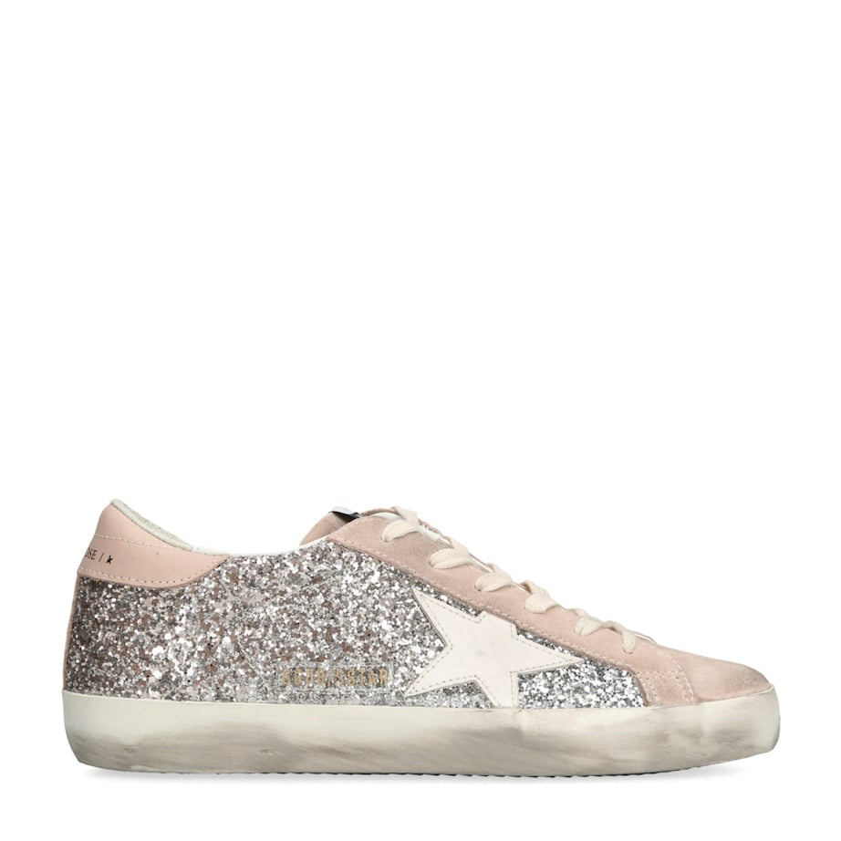 Silver Embellished Super-Star Sneakers