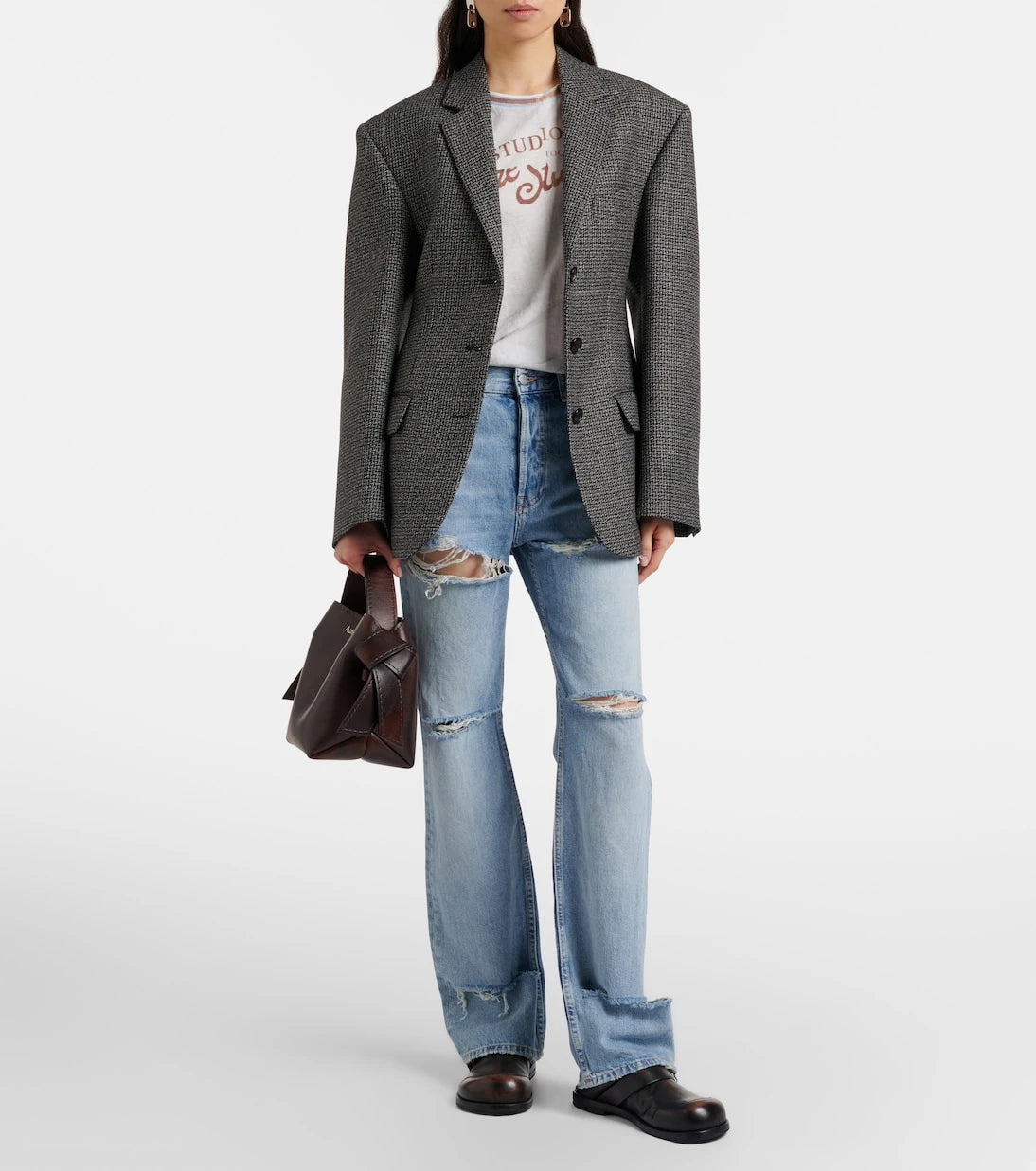 Acne Studios - جينز بقصة مستقيمة ومظهر عتيق (Distressed)