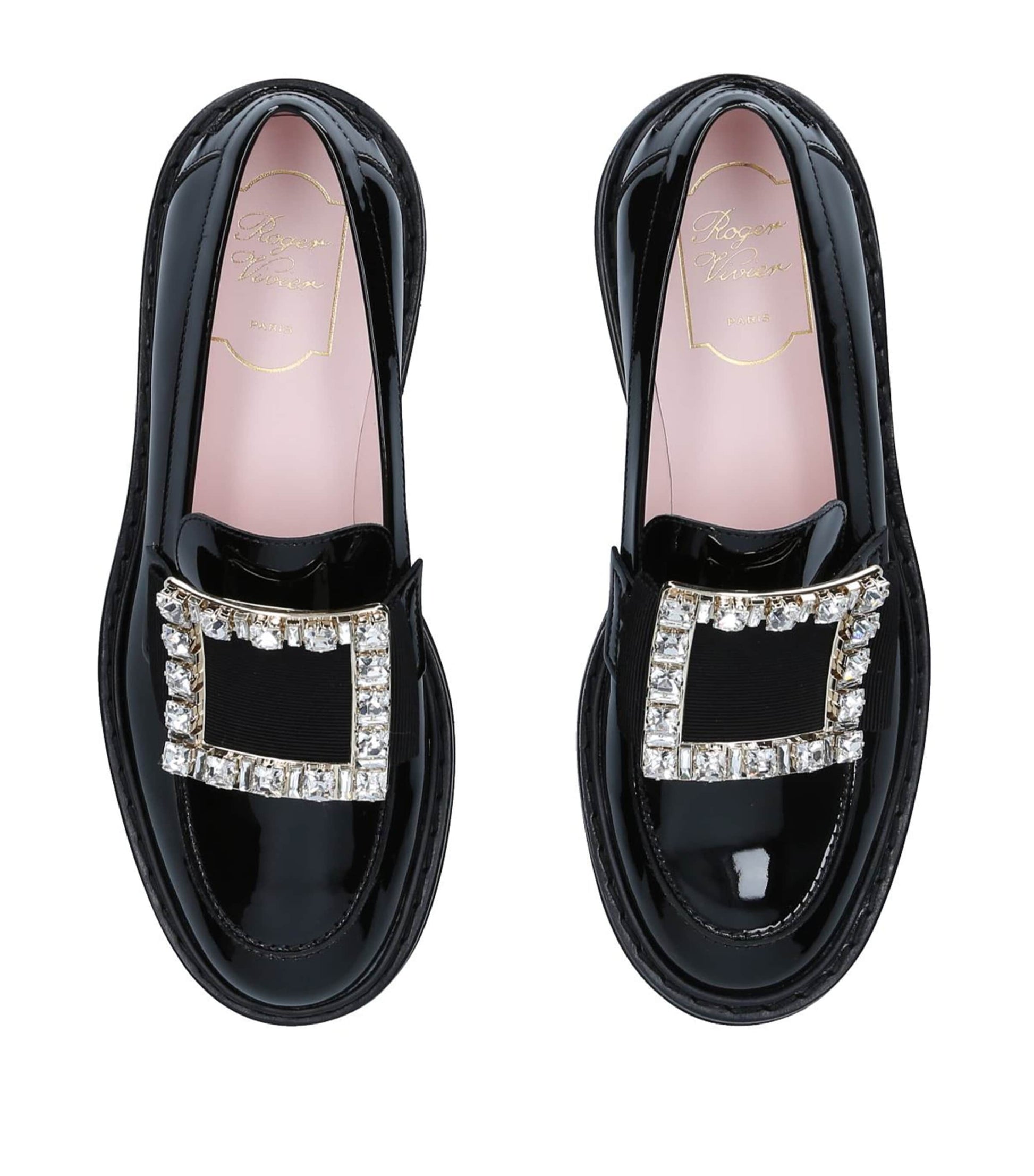 Patent Viv' Ranger Strass Buckle Loafers