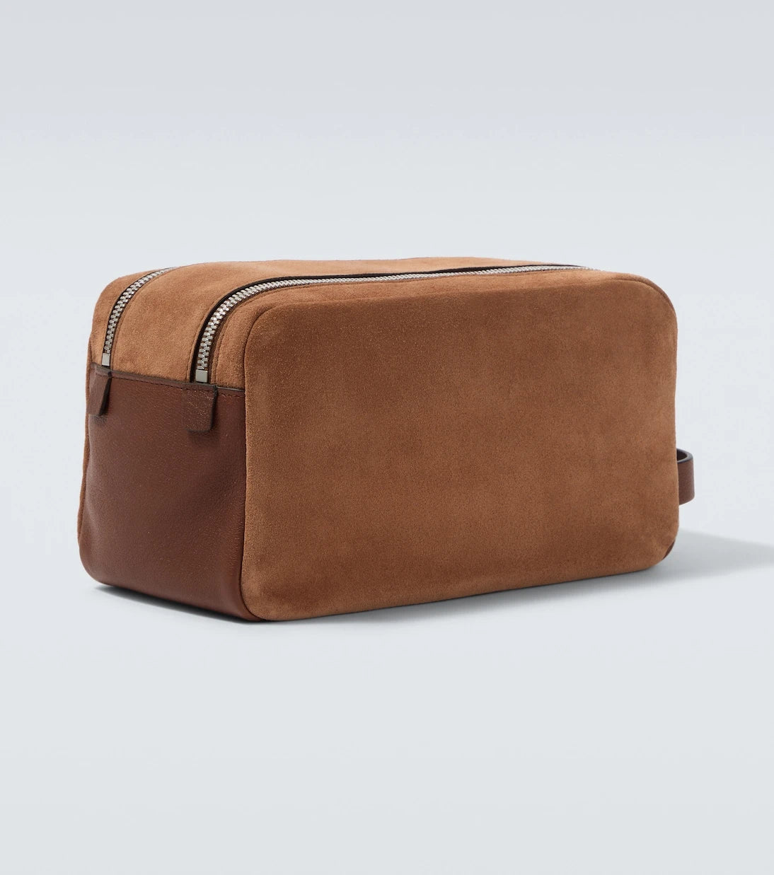 Brunello Cucinelli - Leather-trimmed suede toiletry bag