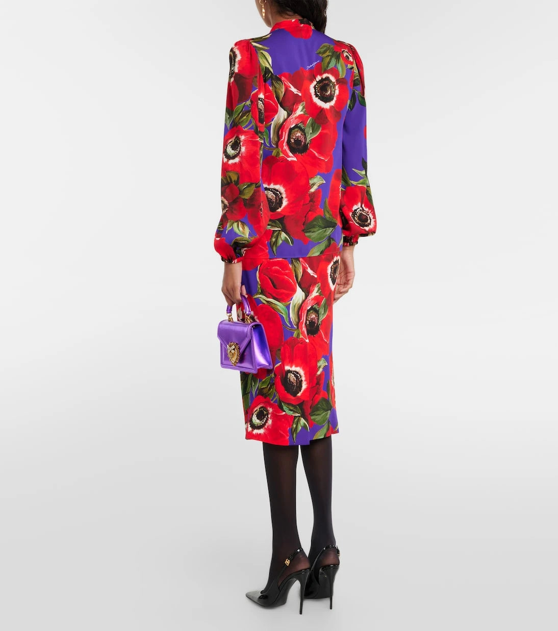 Dolce&Gabbana - Tie-neck floral silk-blend blouse