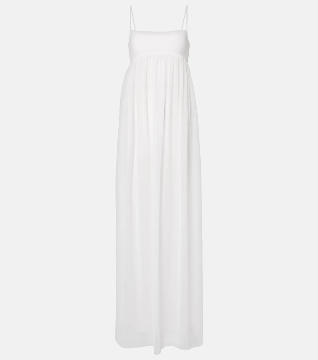 Jacquemus - Peplo jersey and muslin maxi dress