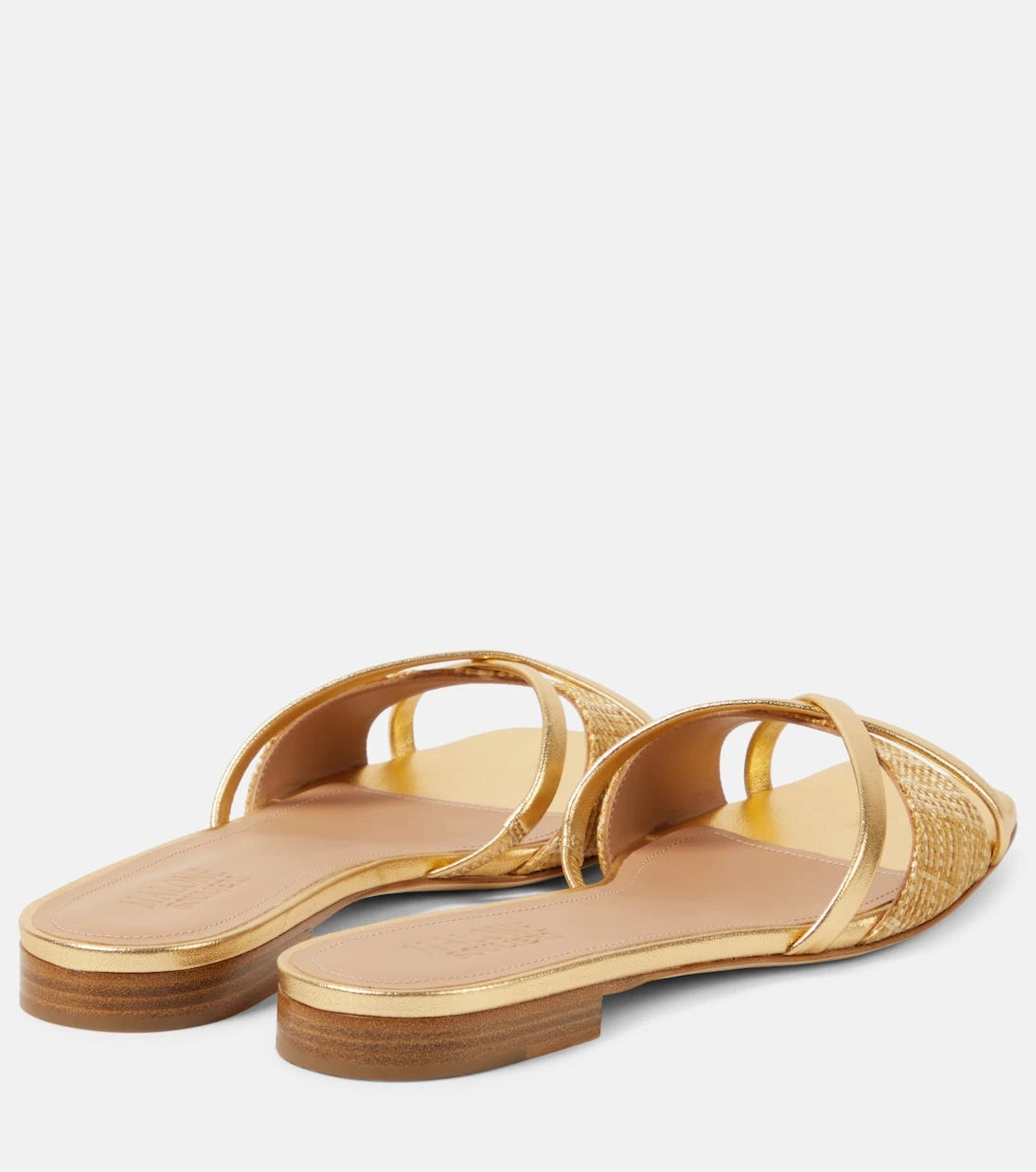 Malone Souliers - Penn raffia and metallic leather sandals