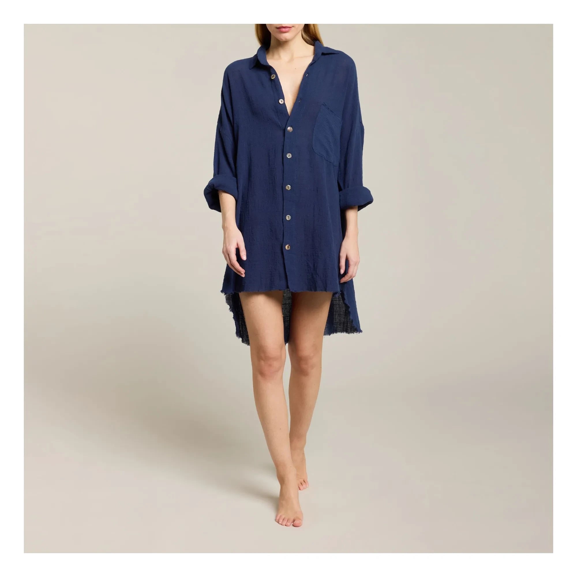 Maison Saint Julien - Mykonos cotton gauze dress | Navy blue
