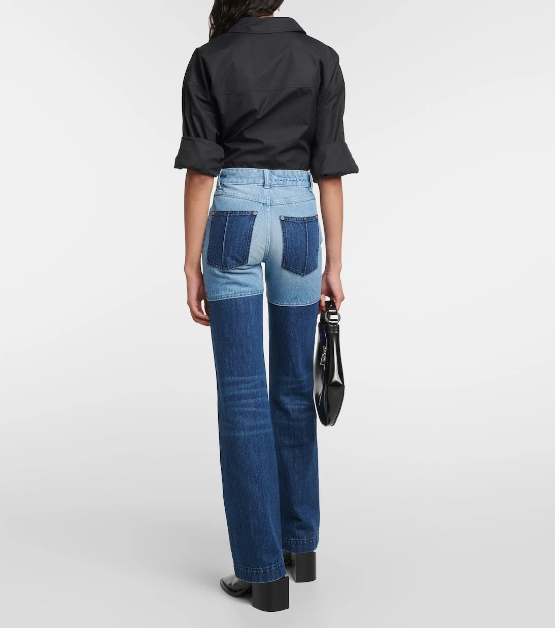 Peter Do - Patchwork high-rise straight jeans